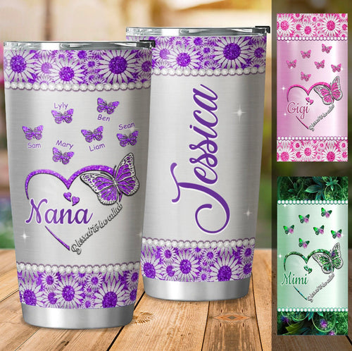 Butterfly Blessed to be called Nana Mimi Gigi Grandma Personalized Phone case SC211017 Tumbler Cup ShinyCustom - The Best Personalized Gift Store 