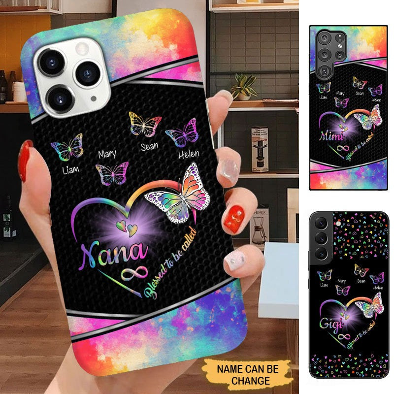 Butterfly Blessed to be called Nana Mimi Gigi Grandma Personalized Phone case SC31812 Phone case ShinyCustom Phone Case 