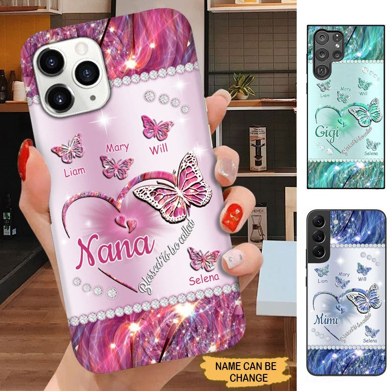 Butterfly Blessed to be called Nana Mimi Gigi Grandma Personalized Phone case SC31813 Phone case ShinyCustom Phone Case 