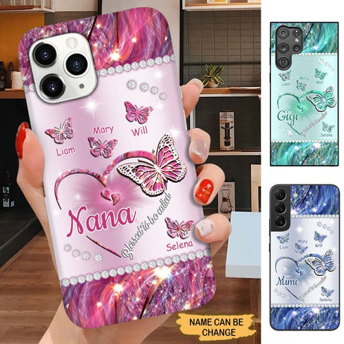 Butterfly Blessed to be called Nana Mimi Gigi Grandma Personalized Phone case SC31813 Phone case ShinyCustom Phone Case 