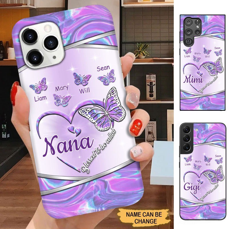 Butterfly Blessed to be called Nana Mimi Gigi Grandma Personalized Phone case SC31814 Phone case ShinyCustom Phone Case 