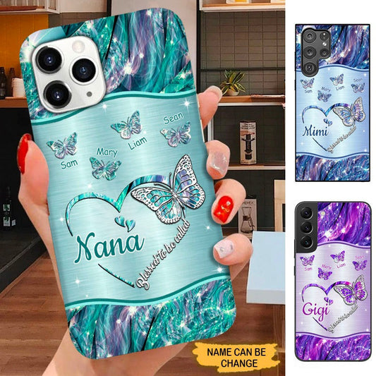 Butterfly Blessed to be called Nana Mimi Gigi Grandma Personalized Phone case SC3189 Phone case ShinyCustom Phone Case 
