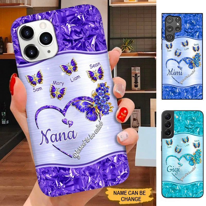 Butterfly Blessed to be called Nana Mimi Gigi Grandma Personalized Phone case SC7098 Phone case ShinyCustom Phone Case 