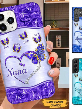 Butterfly Blessed to be called Nana Mimi Gigi Grandma Personalized Phone case SC7098