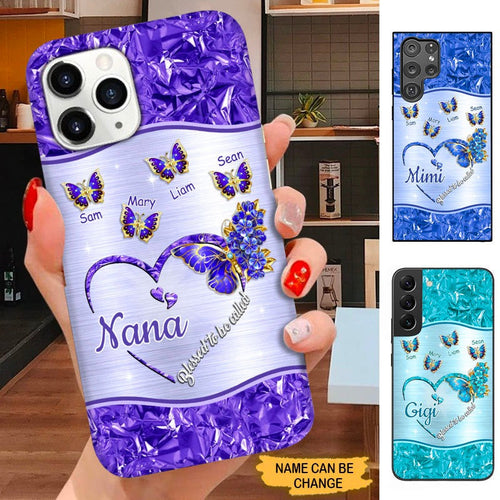 Butterfly Blessed to be called Nana Mimi Gigi Grandma Personalized Phone case SC7098 Phone case ShinyCustom Phone Case 