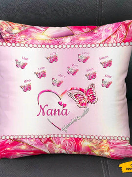 Butterfly Blessed to be called Nana Mimi Gigi Grandma Personalized Pillow SC10116