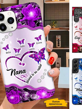 Butterfly Blessed to be called Nana Mimi Grandma Personalized Phone case SC28126