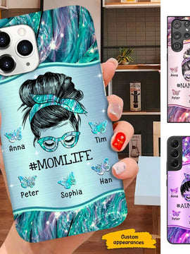 Butterfly Bun Hair Momlife Nanalife Grandma Auntie Personalized Phone case SC101119