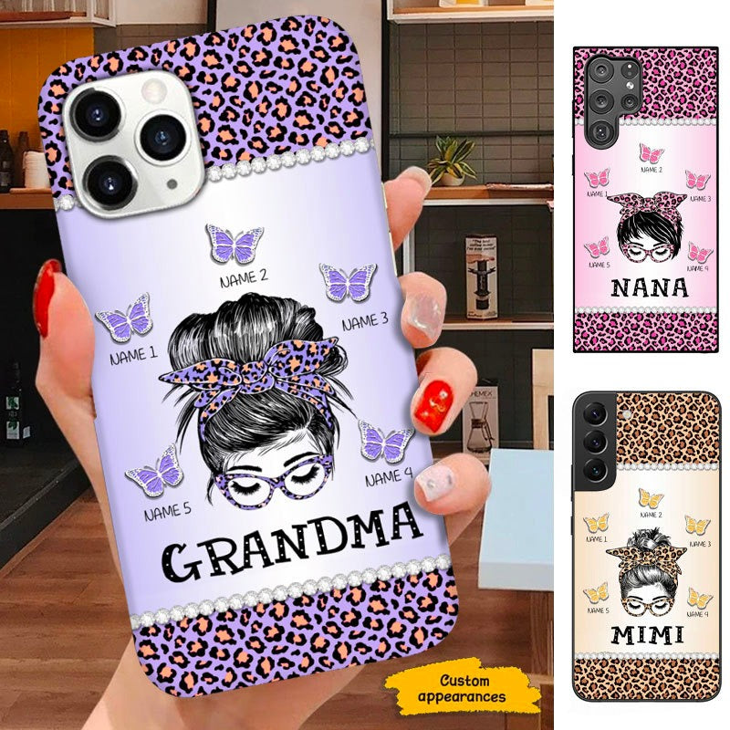 Butterfly Bun Hair Momlife Nanalife Grandma Auntie Personalized Phone case SC101122