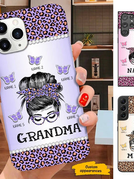 Butterfly Bun Hair Momlife Nanalife Grandma Auntie Personalized Phone case SC101122