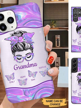 Butterfly Bun Hair Nana Mimi Gigi Grandma Personalized Phone case SC30820