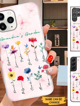 Butterfly Flower Grandma Nana Mommy Garden Personalized Phone Case SC30919