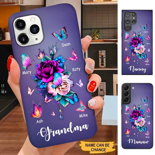 Butterfly Flower Grandma Nana Mommy Personalized Phone case SC121013 Phone case ShinyCustom Phone Case 