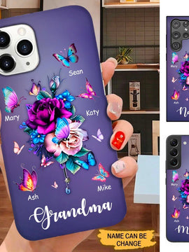 Butterfly Flower Grandma Nana Mommy Personalized Phone case SC121013