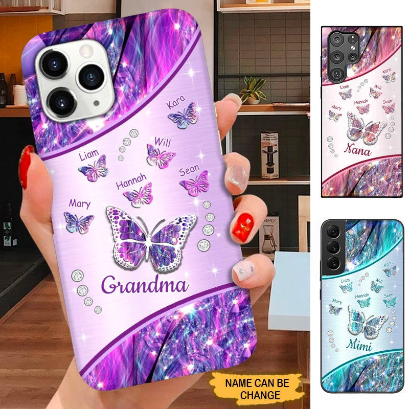 Butterfly Grandma Nana Mimi MOM Personalized Phone case SC211011 Phone case ShinyCustom Phone Case 