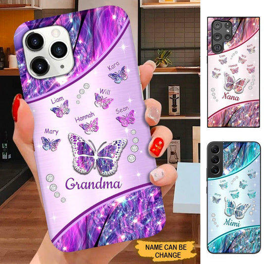 Butterfly Grandma Nana Mimi MOM Personalized Phone case SC211011 Phone case ShinyCustom Phone Case 