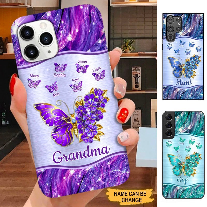 Butterfly Grandma Nana Mimi Mommy Personalized Phone case SC1693 Phone case ShinyCustom Phone Case 
