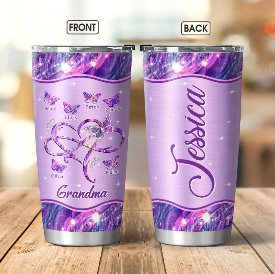 Butterfly Grandma Nana Mimi Mommy Personalized Tubler SC150111 Tumbler Cup ShinyCustom - The Best Personalized Gift Store 