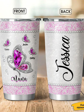 Butterfly Grandma Nana Mimi Personalized Tumbler SC151114