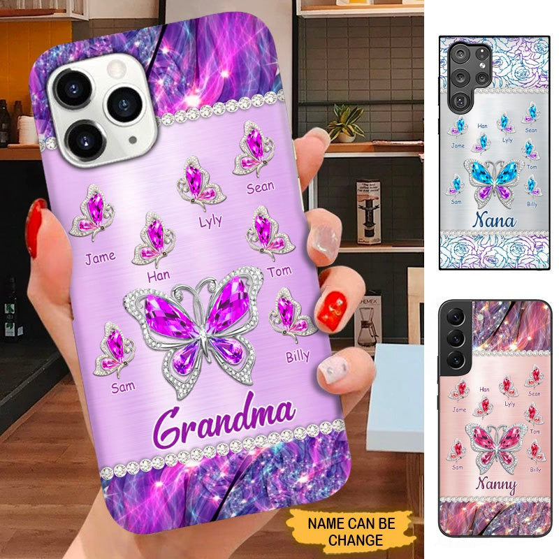 Butterfly Grandma Nana Mommy Personalized Phone Case SC7097 Phone case ShinyCustom Phone Case 