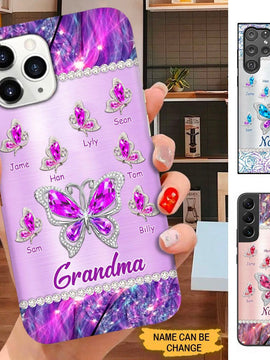 Butterfly Grandma Nana Mommy Personalized Phone Case SC7097