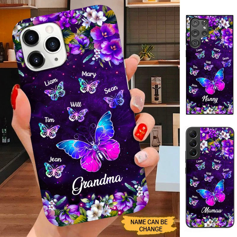 Butterfly Grandma Nana Mommy Personalized Phone Case SC7099 Phone case ShinyCustom Phone Case 