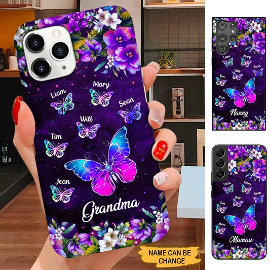 Butterfly Grandma Nana Mommy Personalized Phone Case SC7099 Phone case ShinyCustom Phone Case 
