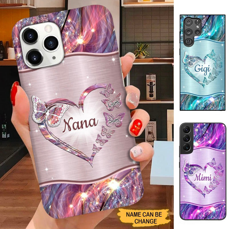 Butterfly Grandma Nana Mommy Personalized Phone case SC14101 Phone case ShinyCustom Phone Case 