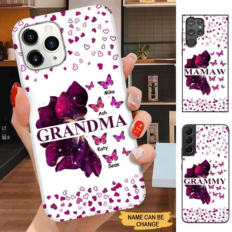 Butterfly Grandma with Grandkids Nana Mimi Gigi Personalized Phone case SC24812 Phone case ShinyCustom Phone Case 