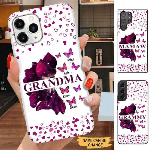 Butterfly Grandma with Grandkids Nana Mimi Gigi Personalized Phone case SC24812 Phone case ShinyCustom Phone Case 