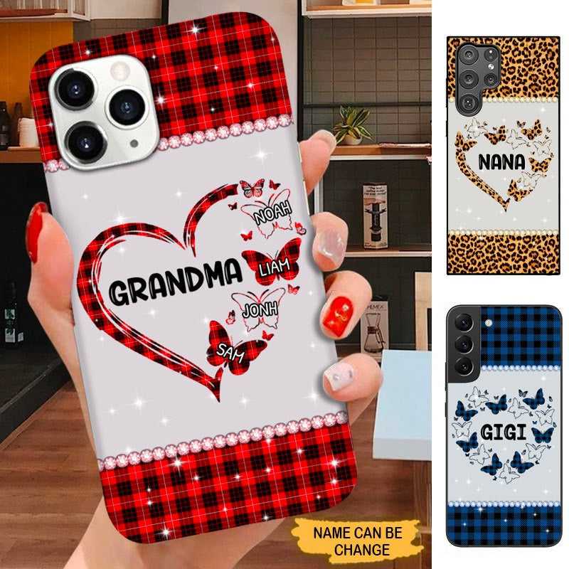 Butterfly Grandma with Grandkids Nana Mimi Mommy Personalized Phone case SC22912 Phone case ShinyCustom Phone Case 