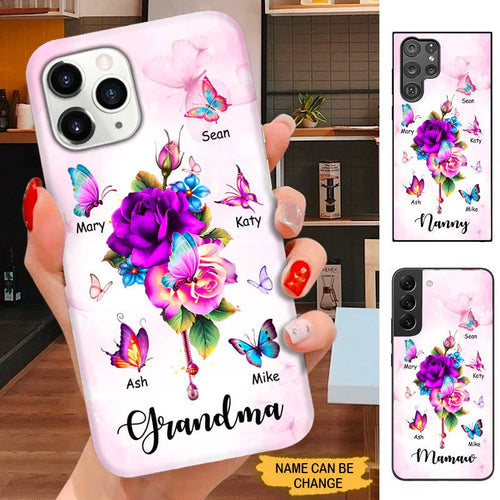 Butterfly Grandma with Grandkids Nana Mimi Mommy Personalized Phone case SC2291 Phone case ShinyCustom Phone Case 