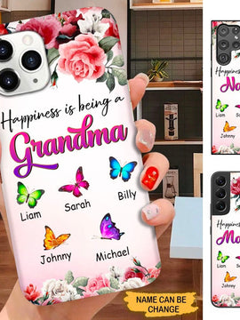 Butterfly Happiness is being a Grandma Nana Mommy Personalized Phone Case SC5103