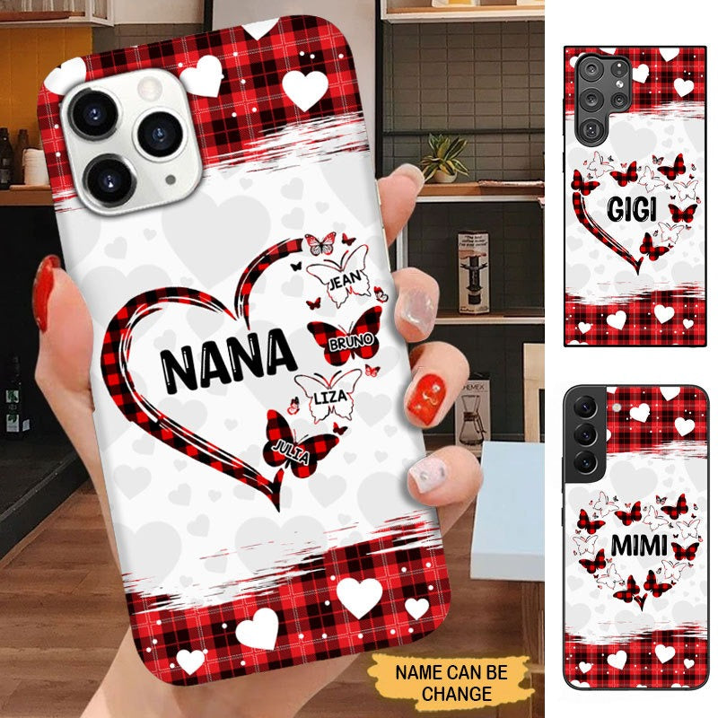 Butterfly Heart Grandma Nana Mimi Gigi Personalized Phone case SC25811 Phone case ShinyCustom Phone Case