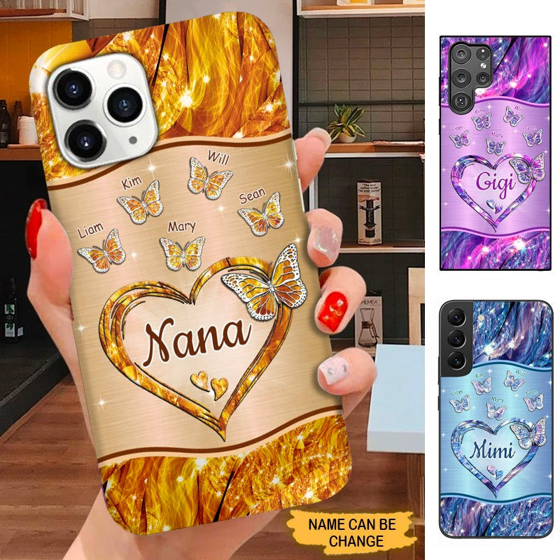 Butterfly Heart Grandma Nana Mimi MOM Personalized Phone case SC3186 Phone case ShinyCustom Phone Case 