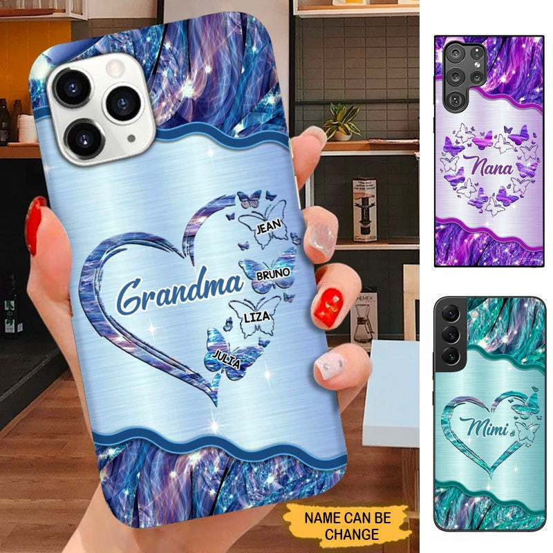 Butterfly Heart Grandma Nana Mimi Mommy Personalized Phone case SC16911 Phone case ShinyCustom Phone Case 