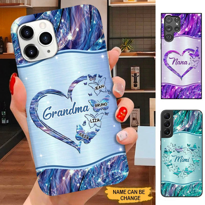 Butterfly Heart Grandma Nana Mimi Mommy Personalized Phone case SC16912 Phone case ShinyCustom Phone Case 