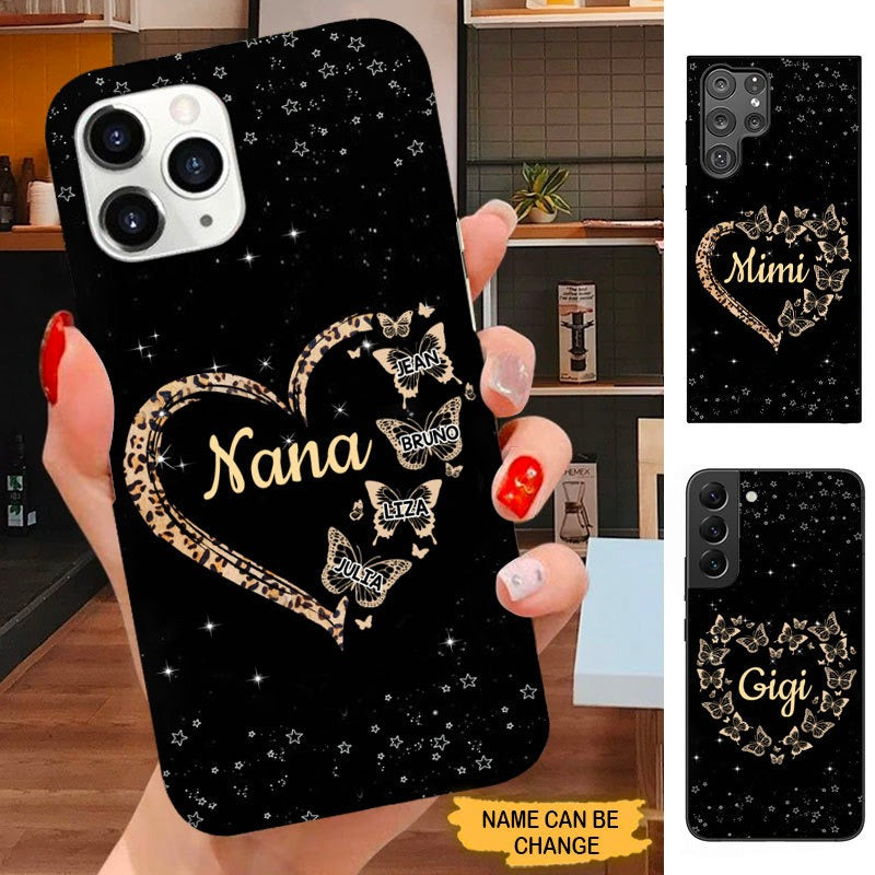 Butterfly Heart Grandma Nana Mommy Personalized Phone case SC141010 Phone case ShinyCustom Phone Case 