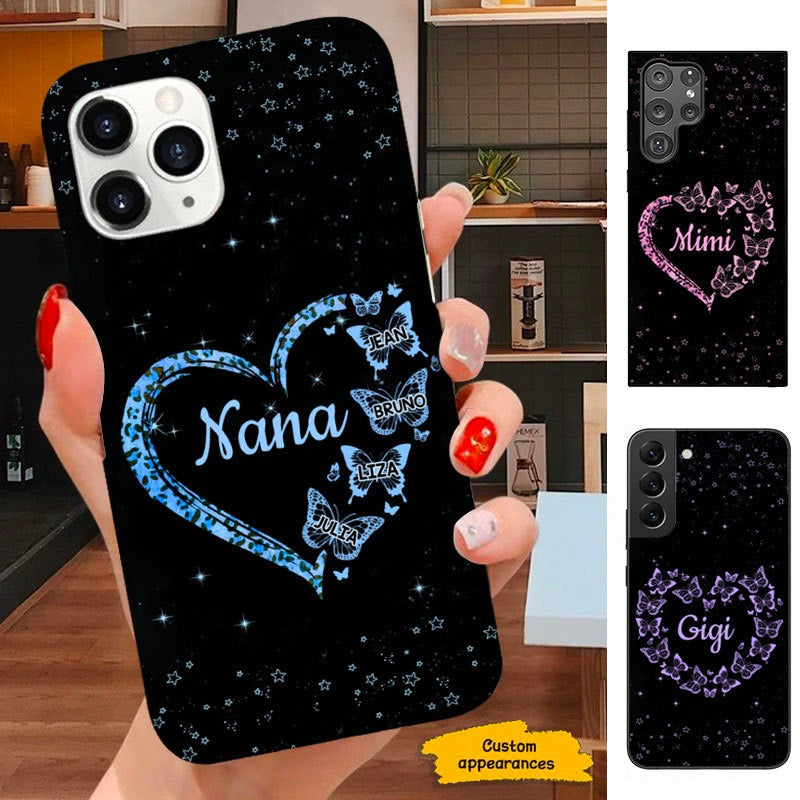 Butterfly Heart Grandma Nana Mommy Personalized Phone case SC241118