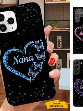 Butterfly Heart Grandma Nana Mommy Personalized Phone case SC241118