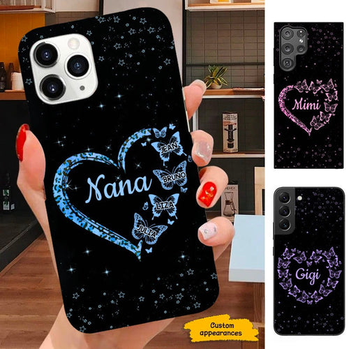 Butterfly Heart Grandma Nana Mommy Personalized Phone case SC241118