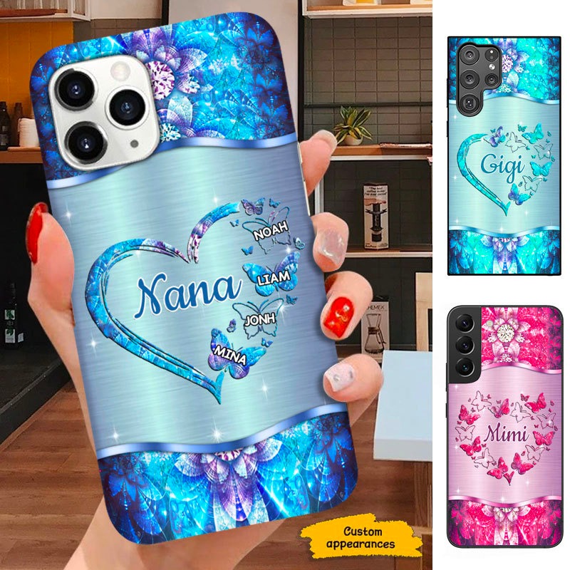 Butterfly Heart Grandma Nana Mommy Personalized Phone case SC281232
