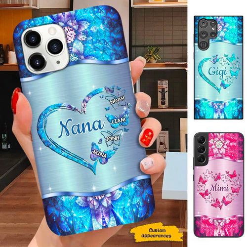 Butterfly Heart Grandma Nana Mommy Personalized Phone case SC281232