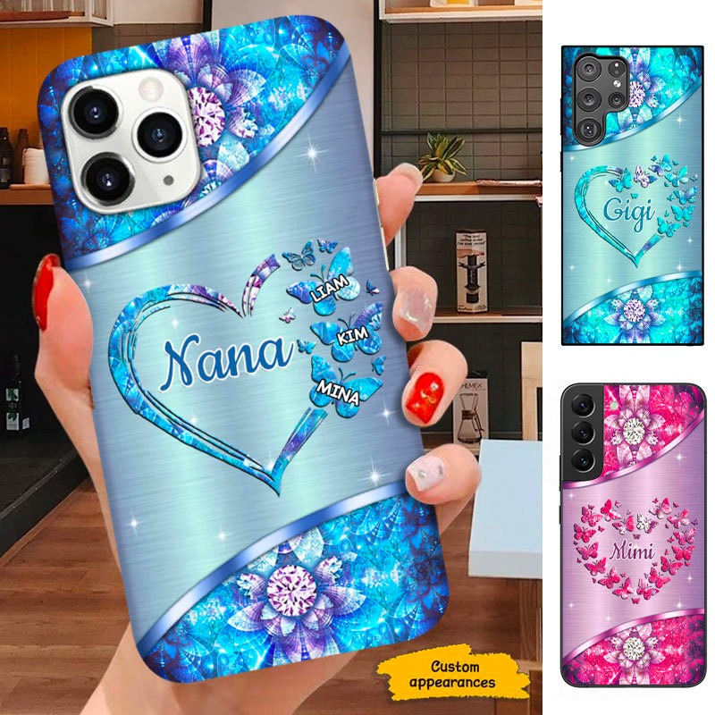 Butterfly Heart Grandma Nana Mommy Personalized Phone case SC281234