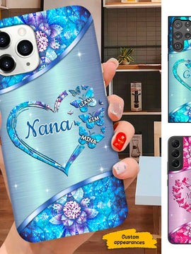 Butterfly Heart Grandma Nana Mommy Personalized Phone case SC281234