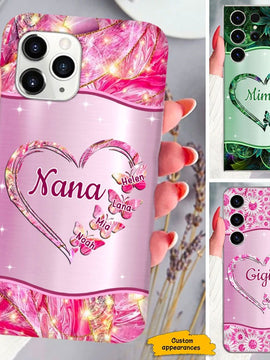 Butterfly Heart Nana Mimi Gigi Mommy Grandma Personalized Phone Case SC283231