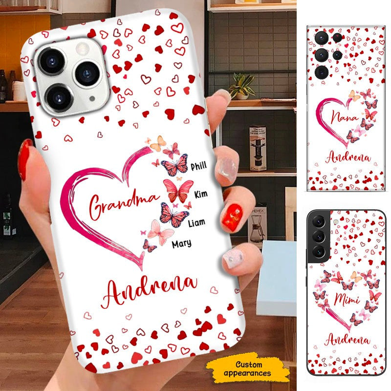 Butterfly Heart Nana Mimi Mommy Grandma Personalized Phone Case SC283237