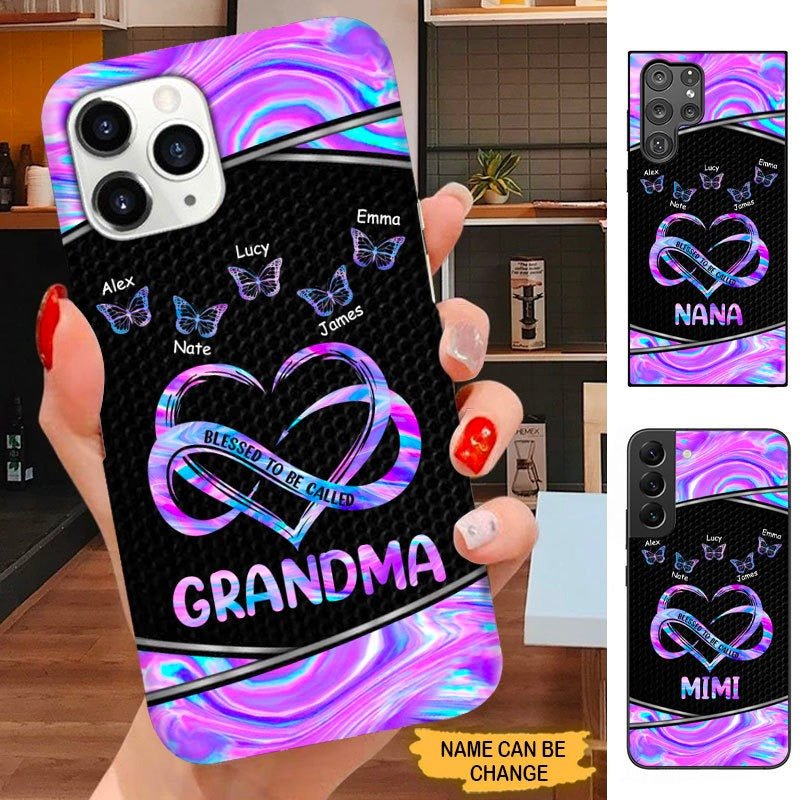 Butterfly Hologram Style Blessed to be called Nana Mimi Gigi Grandma Personalized Phone case SC31811 Phone case ShinyCustom Phone Case 