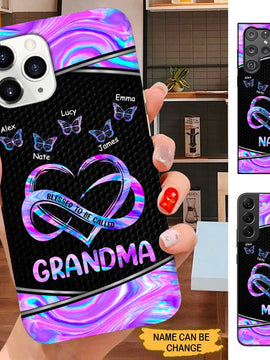 Butterfly Hologram Style Blessed to be called Nana Mimi Gigi Grandma Personalized Phone case SC31811