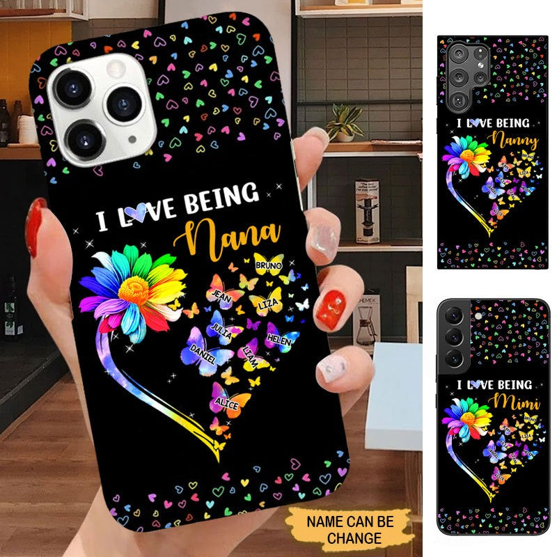 Butterfly I Love Being Nana Mimi Grandma Personalized Phone case SC2481 Phone case ShinyCustom Phone Case 
